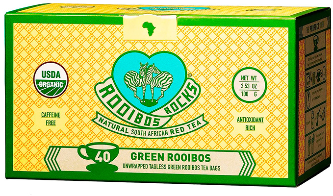 Rooibos Rocks, Organic Green Rooibos Tea Bags